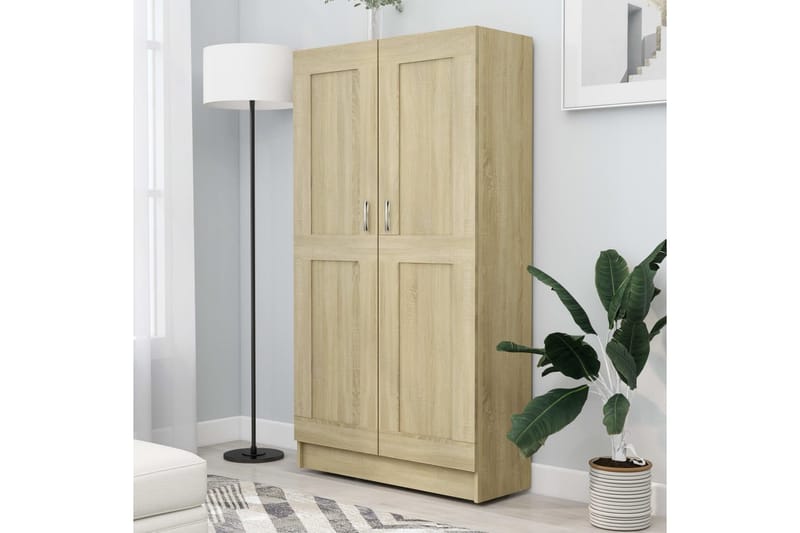 Bokskåp sonoma-ek 82,5x30,5x150 cm spånskiva - Brun - Förvaring - Hyllor - Bokhylla