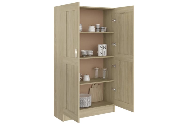 Bokskåp sonoma-ek 82,5x30,5x150 cm spånskiva - Brun - Förvaring - Hyllor - Bokhylla