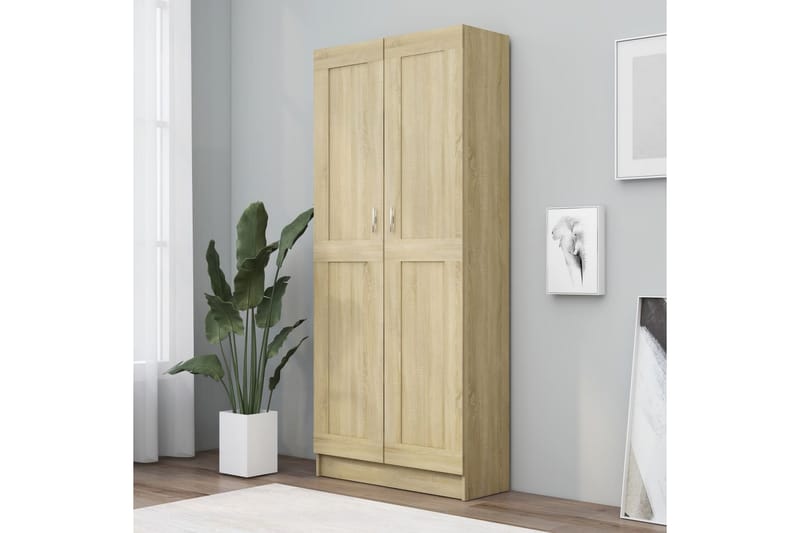 Bokskåp sonoma-ek 82,5x30,5x185,5 cm spånskiva - Brun - Förvaring - Hyllor - Bokhylla