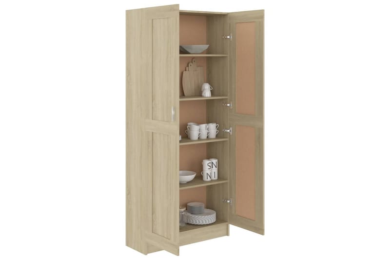 Bokskåp sonoma-ek 82,5x30,5x185,5 cm spånskiva - Brun - Förvaring - Hyllor - Bokhylla