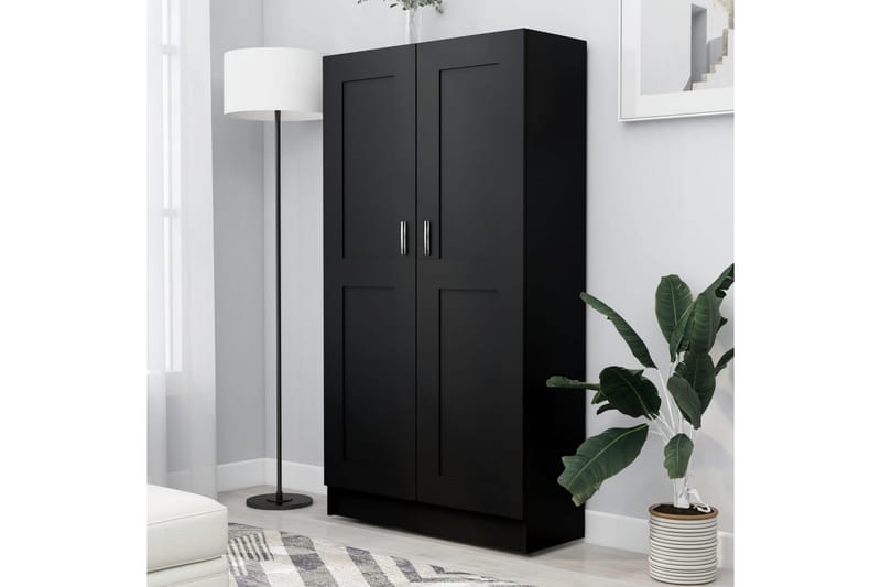 Bokskåp svart 82,5x30,5x150 cm spånskiva - Svart - Förvaring - Hyllor - Bokhylla