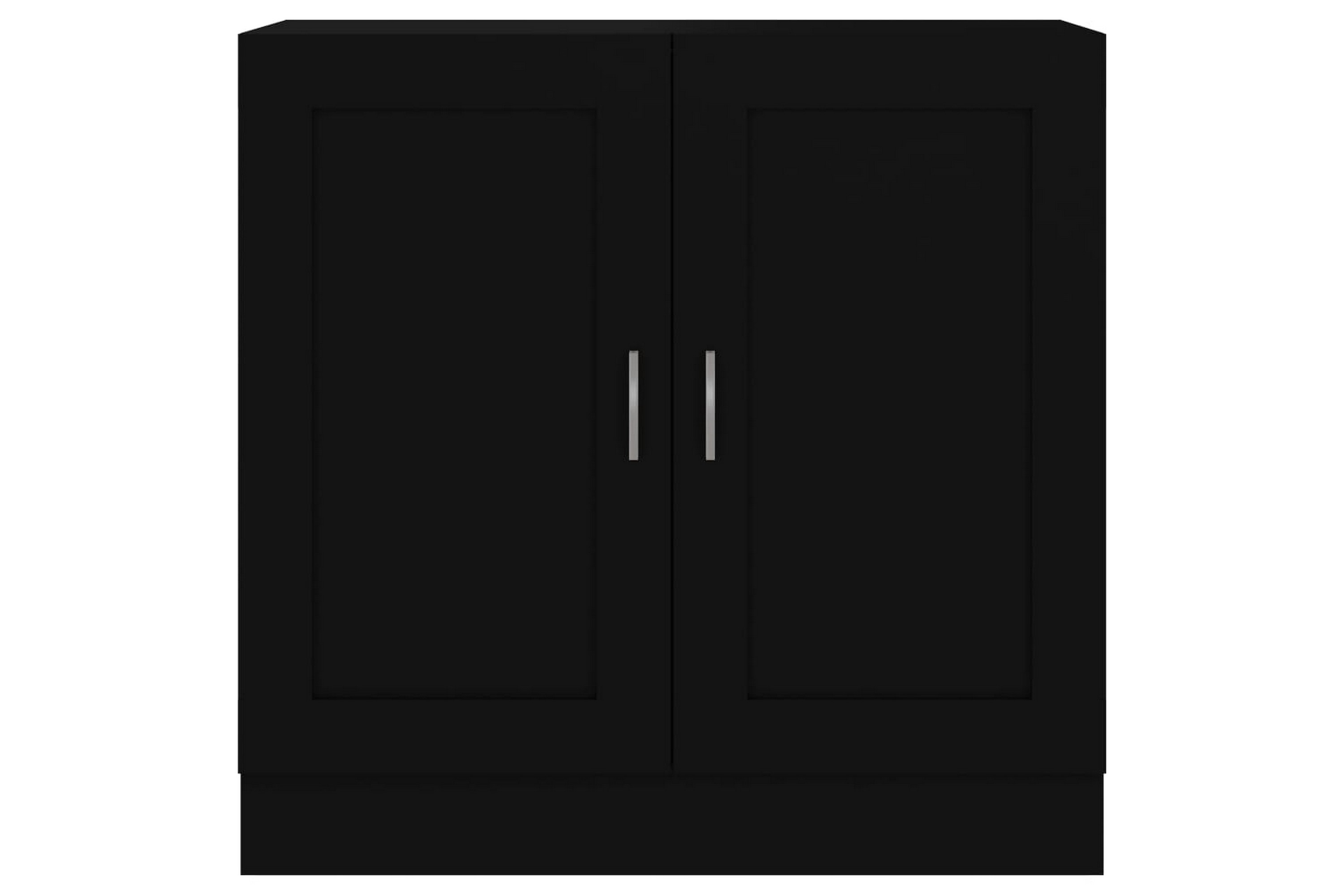 Bokskåp svart 82,5×30,5×80 cm spånskiva – Svart