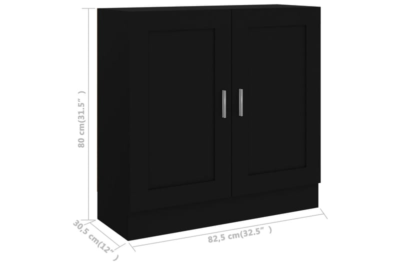 Bokskåp svart 82,5x30,5x80 cm spånskiva - Svart - Förvaring - Hyllor - Bokhylla