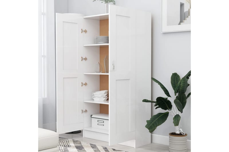 Bokskåp vit 82,5x30,5x150 cm spånskiva - Vit - Förvaring - Hyllor - Bokhylla