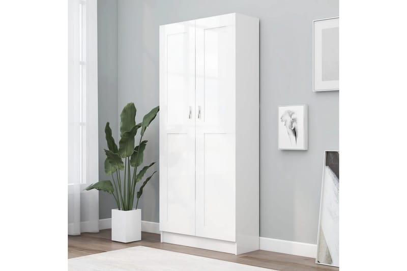 Bokskåp vit 82,5x30,5x185,5 cm spånskiva - Vit - Förvaring - Hyllor - Bokhylla