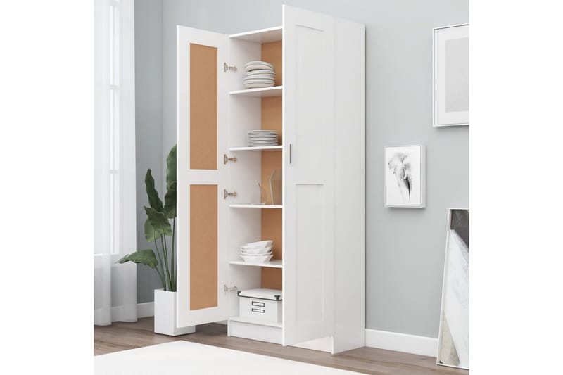 Bokskåp vit 82,5x30,5x185,5 cm spånskiva - Vit - Förvaring - Hyllor - Bokhylla