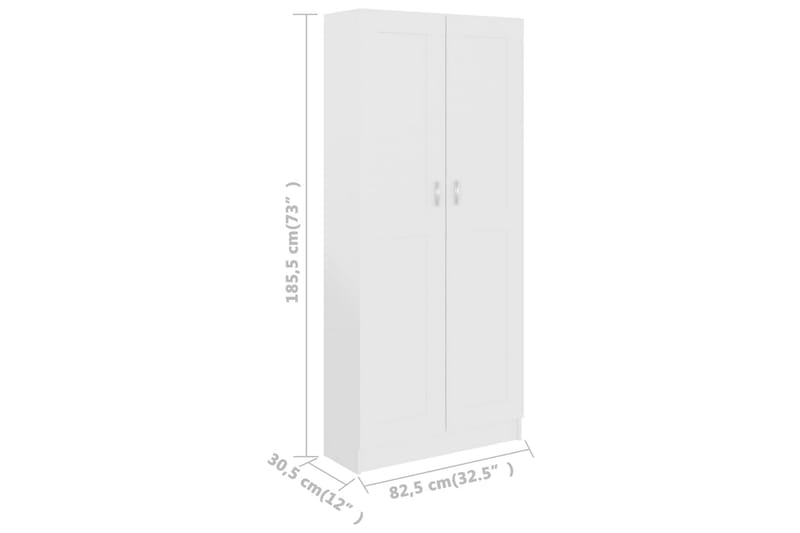 Bokskåp vit 82,5x30,5x185,5 cm spånskiva - Vit - Förvaring - Hyllor - Bokhylla