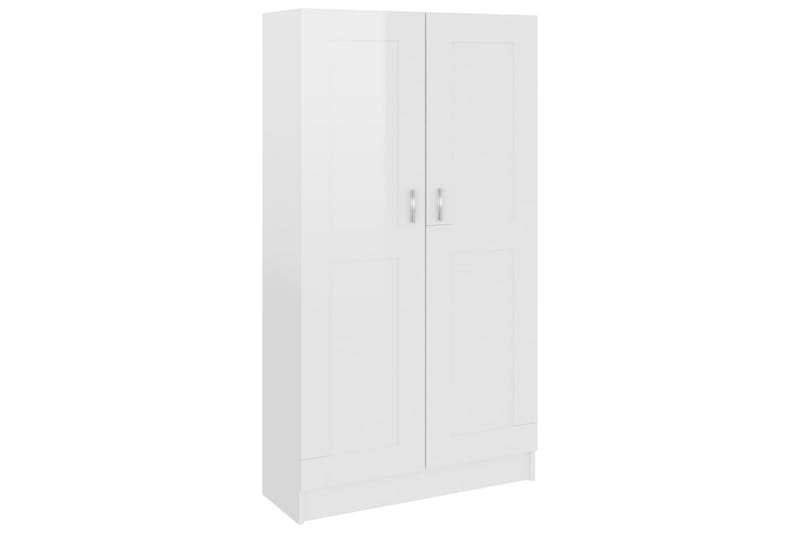 Bokskåp vit högglans 82,5x30,5x150 cm spånskiva - Vit - Förvaring - Hyllor - Bokhylla