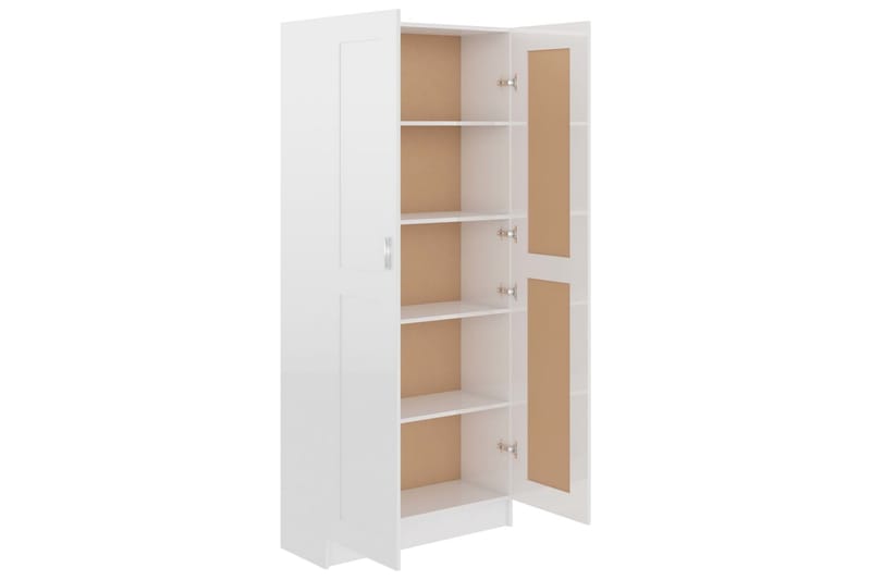 Bokskåp vit högglans 82,5x30,5x185,5 cm spånskiva - Vit - Förvaring - Hyllor - Bokhylla