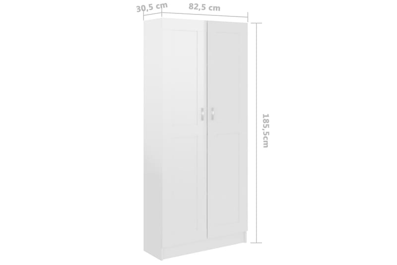Bokskåp vit högglans 82,5x30,5x185,5 cm spånskiva - Vit - Förvaring - Hyllor - Bokhylla