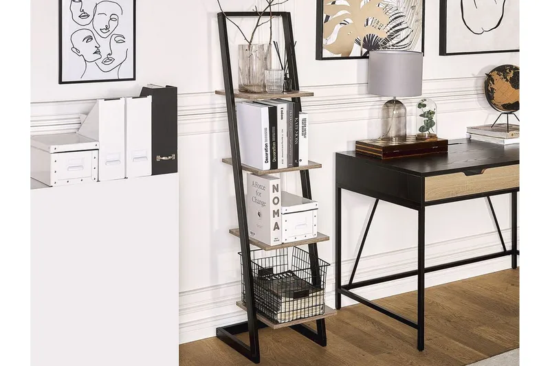 Branchine Hylla 35x33 cm - Mörkt Trä/Svart - Förvaring - Hyllor - Bokhylla