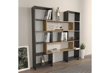 Bokhylla Bravelle Svart / Ek - Beige/Svart - Förvaring - Hyllor - Bokhylla