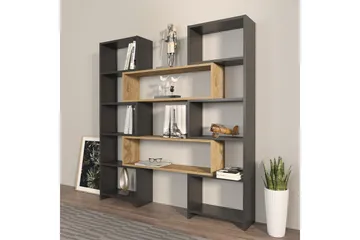 Bokhylla Bravelle Svart / Ek - Beige/Svart - Förvaring - Hyllor - Bokhylla