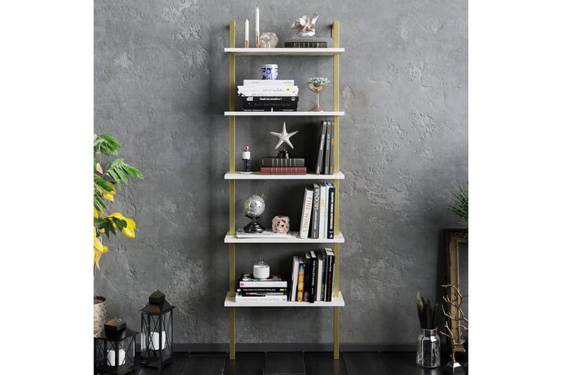 Brinkelid Bokhylla - Vit/Marmor - Förvaring - Hyllor - Steghylla & trapphylla