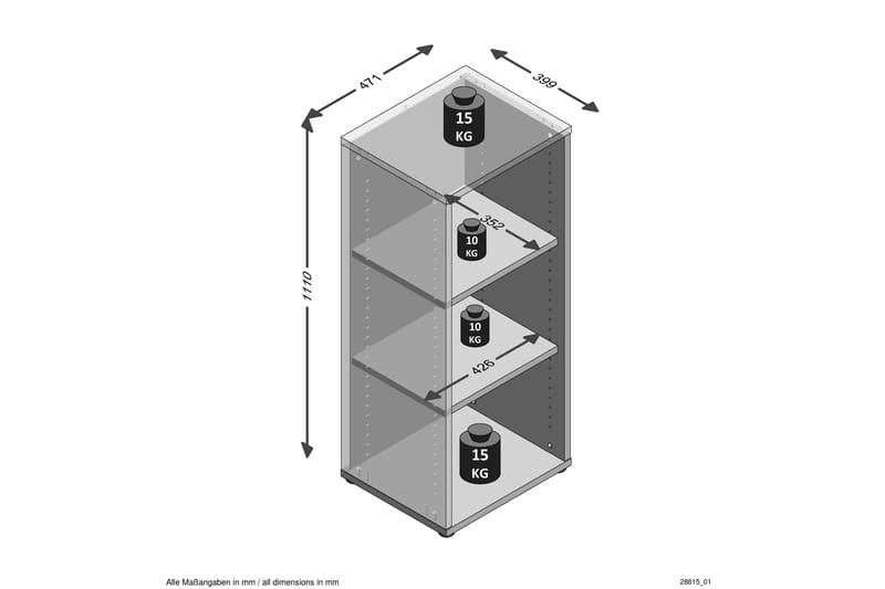 Calvia Hylla 47 cm - Vit - Förvaring - Hyllor - Bokhylla