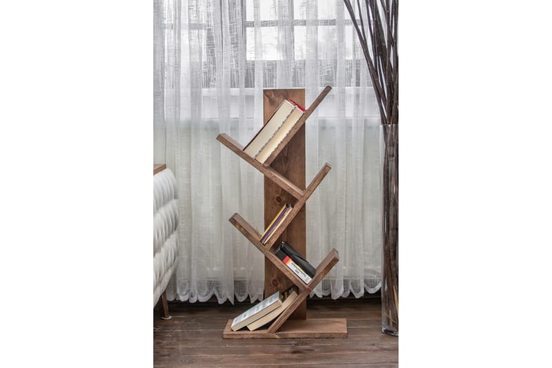 CANTONE Bokhylla 35x18 cm 5 Hyllor Mörkbrun - Förvaring - Hyllor - Bokhylla