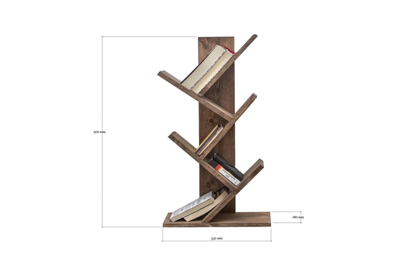 CANTONE Bokhylla 35x18 cm 5 Hyllor Mörkbrun - Förvaring - Hyllor - Bokhylla