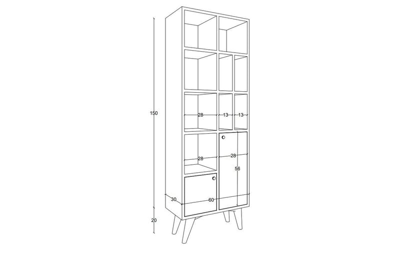 Casabetania Bokhylla 30x60 cm - Natur/Antracit - Förvaring - Hyllor - Bokhylla