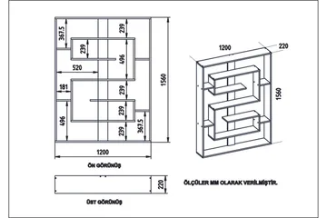 Caulside Bokhylla 120 cm - Valnöt|Svart - Förvaring - Hyllor - Bokhylla