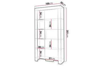 Cezar Bokhylla 100 cm i Ek - Ljusbrun - Förvaring - Hyllor - Bokhylla