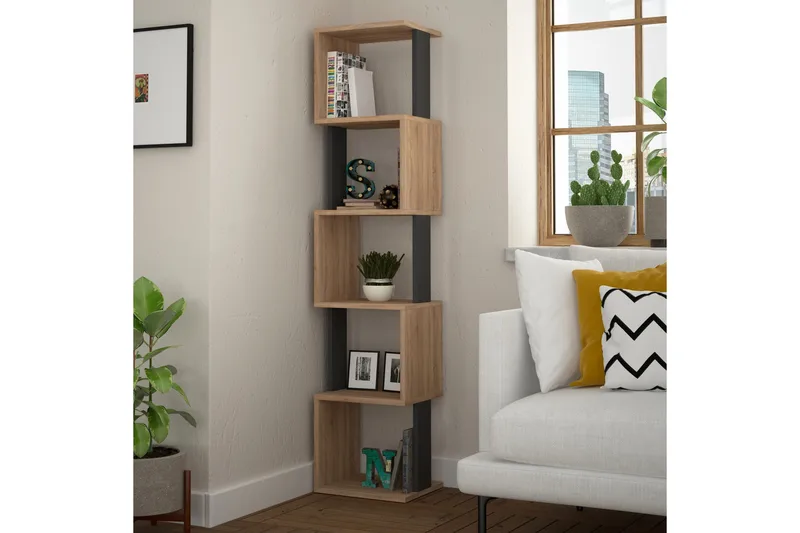 Chiranda Förvaringshylla - Mörkgrå/Trä - Förvaring - Hyllor - Bokhylla