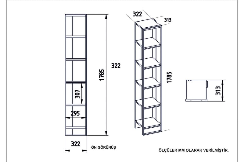 Cofield Bokhylla 32 cm - Guld|Svart - Förvaring - Hyllor - Bokhylla