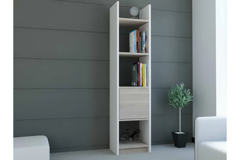 Cordolle Bokhylla Smal, Vit