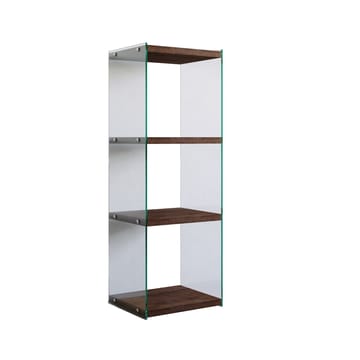 Dalshult Bokhylla 40 cm i Glas med Träskiva - Genomskinlig - Förvaring - Hyllor - Bokhylla