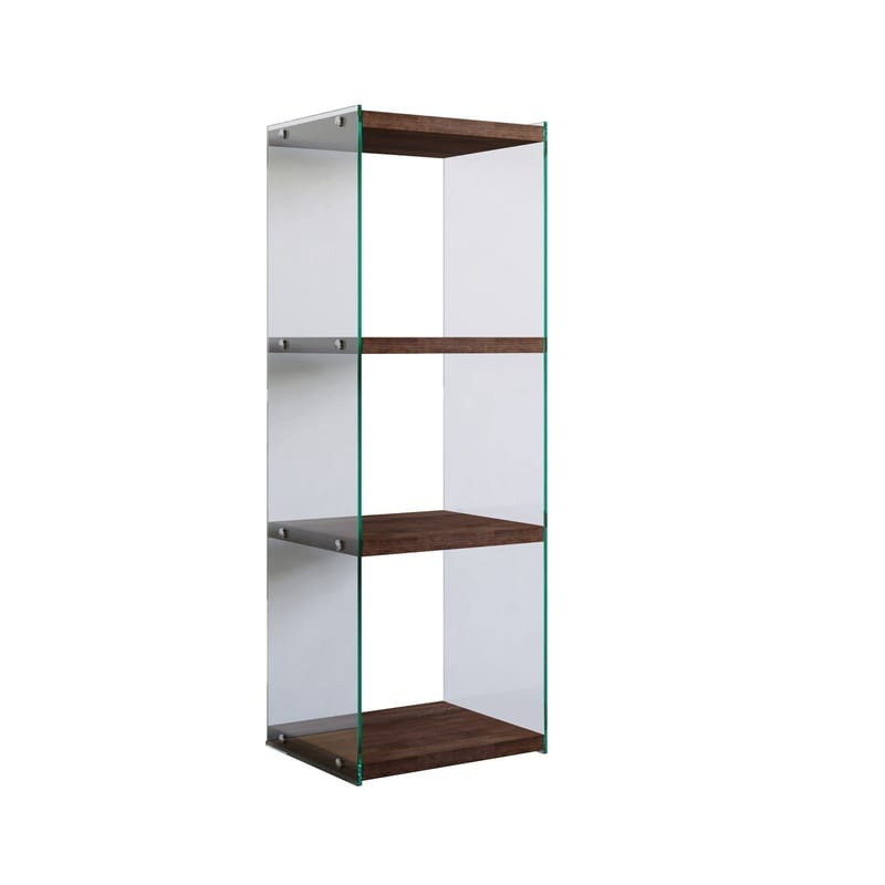 Dalshult Bokhylla 40 cm i Glas med Träskiva - Genomskinlig - Förvaring - Hyllor - Bokhylla