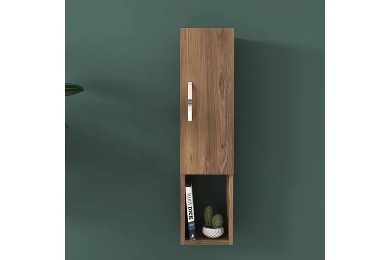 Dannderic Bokhylla 19x22 cm - Valnöt/Silver - Förvaring - Hyllor - Bokhylla