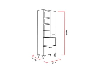Decorotika Bokhylla 60 cm i Målat Trä - Vit - Förvaring - Hyllor - Bokhylla