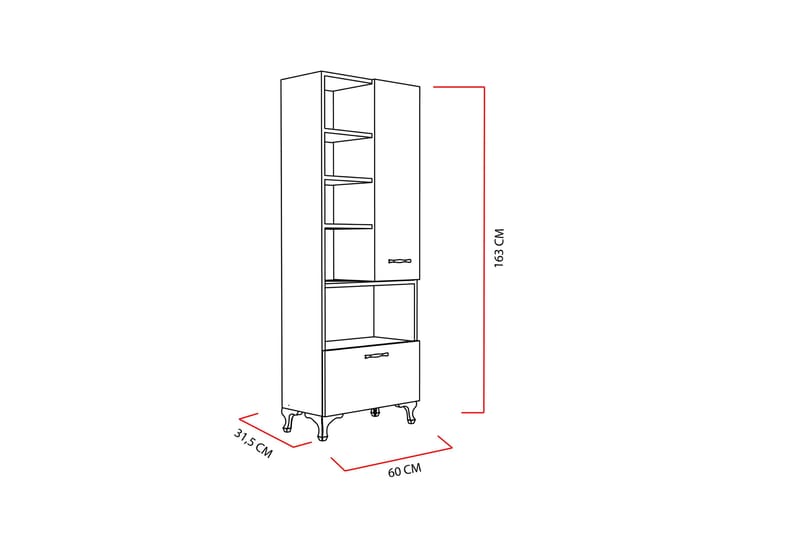 Decorotika Bokhylla 60 cm i Målat Trä - Vit - Förvaring - Hyllor - Bokhylla