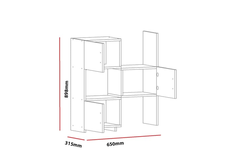 Decorotika Bokhylla 65 cm i Målat Trä - Vit - Förvaring - Hyllor - Bokhylla