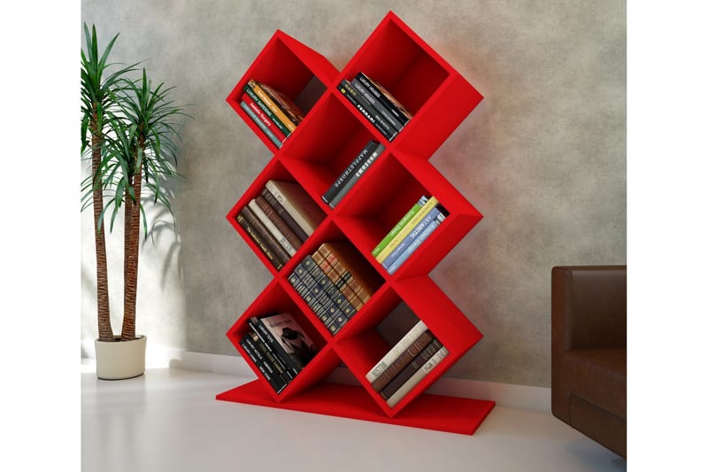Decorotika Bokhylla 90 cm i Målat Trä - Röd - Förvaring - Hyllor - Bokhylla