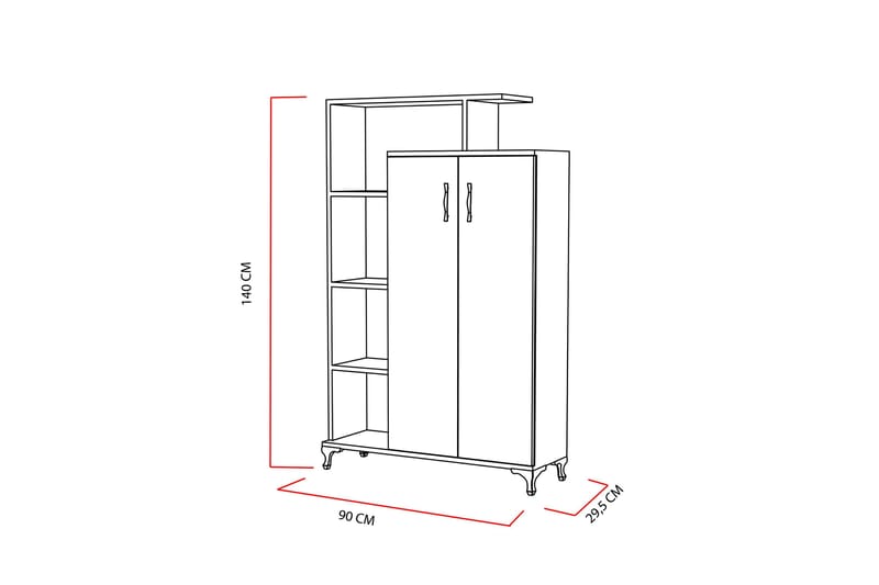 Decorotika Bokhylla 90 cm i Målat Trä - Vit - Förvaring - Hyllor - Bokhylla