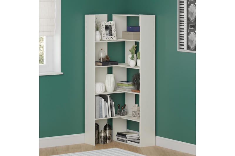 Decorotika Utdragbar Bokhylla 140 cm i Målat Trä - Vit - Förvaring - Hyllor - Bokhylla