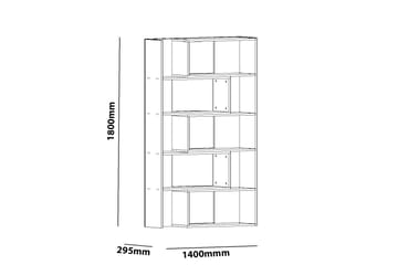 Decorotika Utdragbar Bokhylla 140 cm i Målat Trä - Vit - Förvaring - Hyllor - Bokhylla