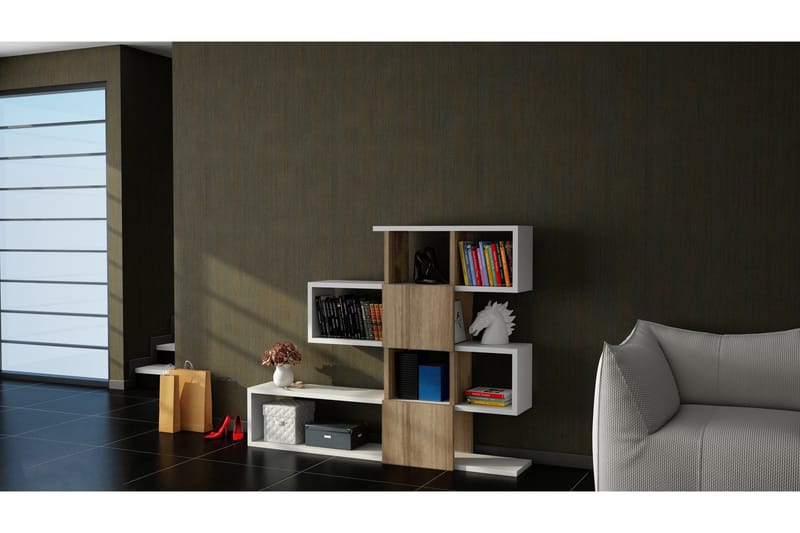 Decorta Bokhylla - Vit/Valnöt - Förvaring - Hyllor - Bokhylla