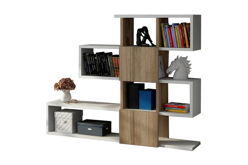 Decorta Bokhylla - Vit/Valnöt - Förvaring - Hyllor - Bokhylla