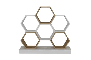Desgrar Bokhylla 120x109 cm i Ek - Vit - Förvaring - Hyllor - Bokhylla