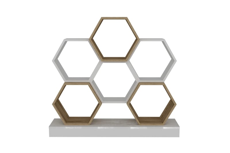 Desgrar Bokhylla 120x109 cm i Ek - Vit - Förvaring - Hyllor - Bokhylla
