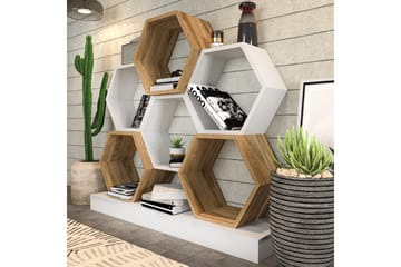 Desgrar Bokhylla 120x109 cm i Ek - Vit - Förvaring - Hyllor - Bokhylla