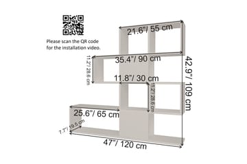 Desgrar Bokhylla 120x109 cm i Målat Trä - Vit - Förvaring - Hyllor - Bokhylla
