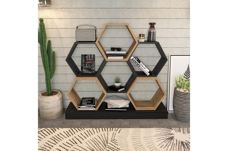 Desgrar Bokhylla 120x109 cm - Svart - Förvaring - Hyllor - Bokhylla