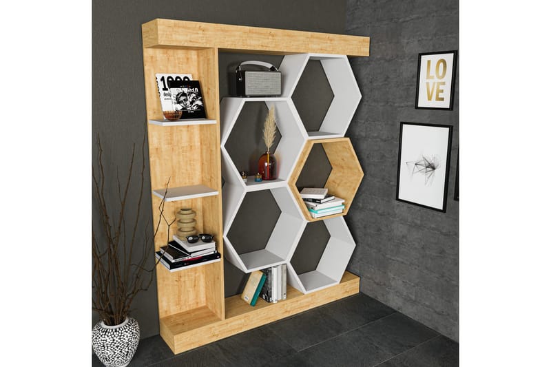 Desgrar Bokhylla 140x177,4 cm - Vit - Förvaring - Hyllor - Bokhylla