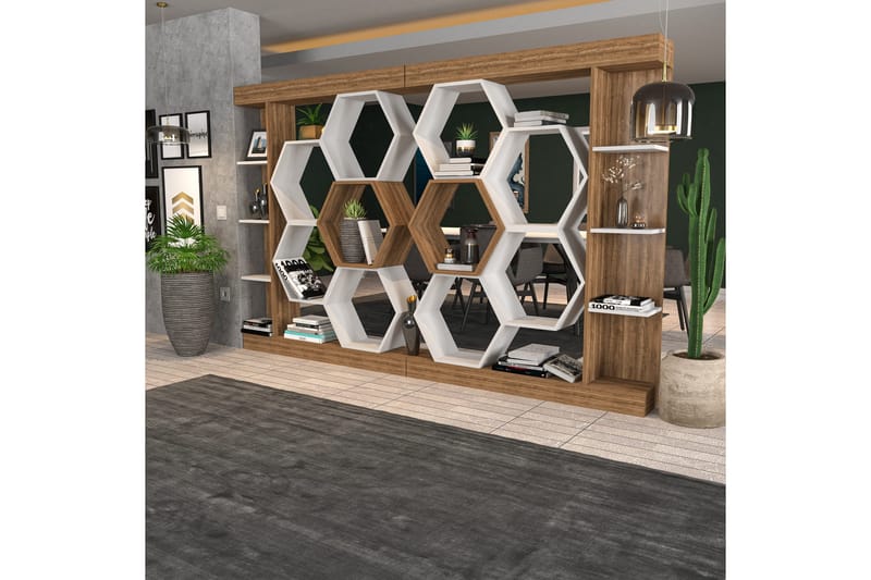 Desgrar Bokhylla 140x177,4 cm - Vit - Förvaring - Hyllor - Bokhylla