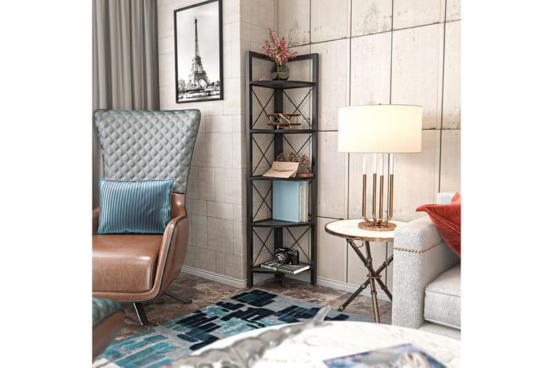 Desgrar Bokhylla 30,5x160 cm - Svart - Förvaring - Hyllor - Hörnhylla