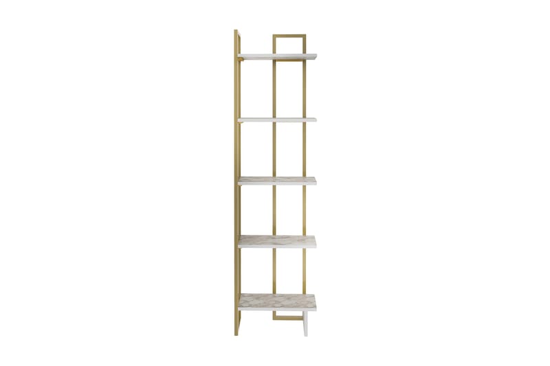 Desgrar Bokhylla 45.2x180 cm i Trä med Metallram - Vit - Förvaring - Hyllor - Bokhylla