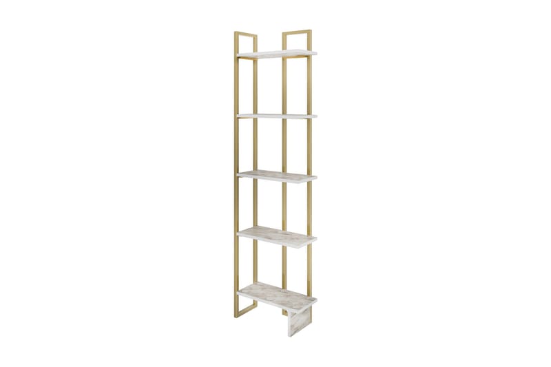 Desgrar Bokhylla 45.2x180 cm i Trä med Metallram, Vit