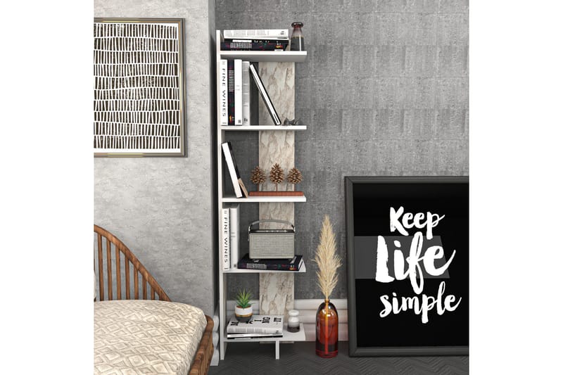 Desgrar Bokhylla 45,2x180 cm - Vit - Förvaring - Hyllor - Bokhylla